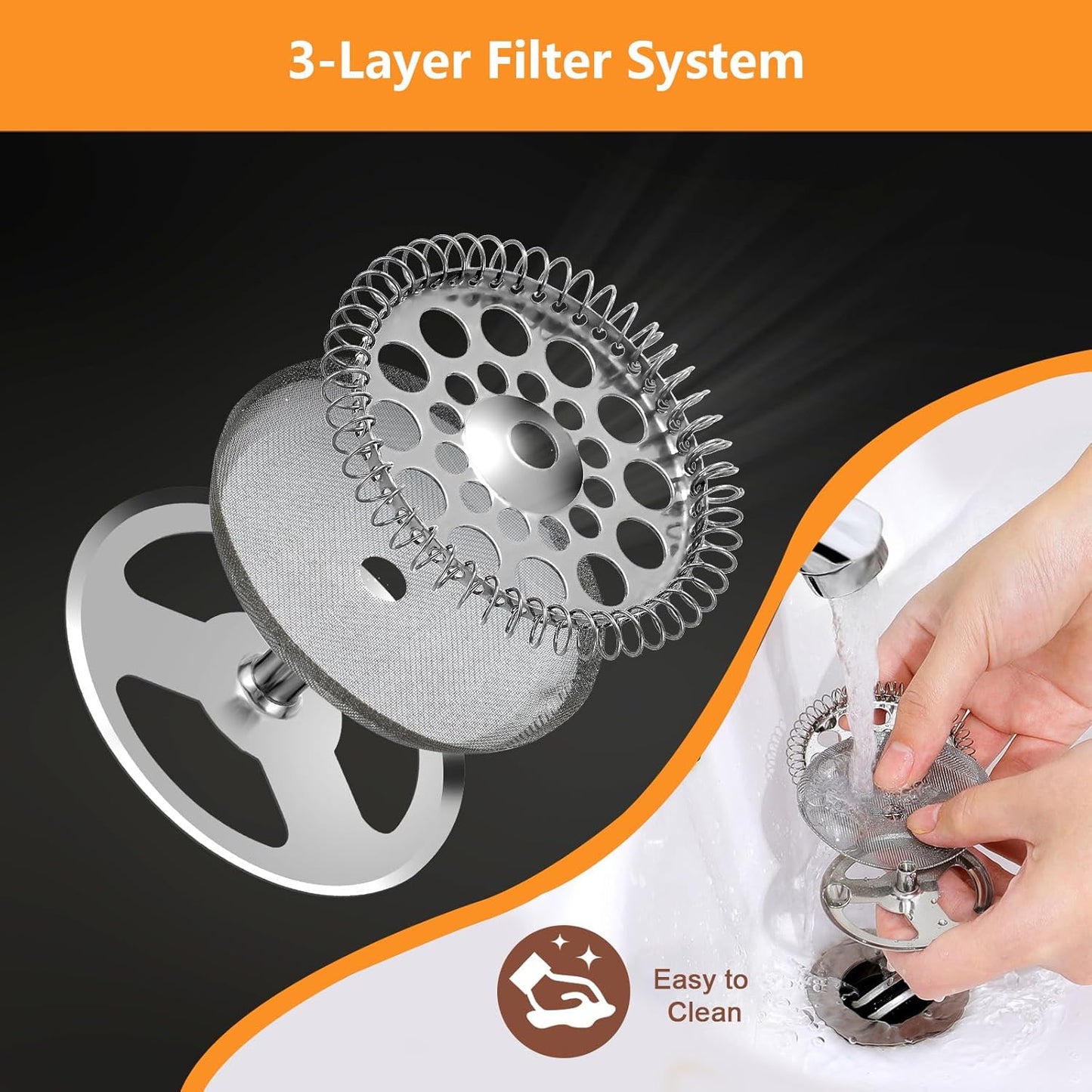 Small French Press Coffee Maker 600ml, Black Double-Wall Insulated French Press Coffee Press Stainless Steel for travel camping, Included 2 Extra Fliters and 1 Coffee Spoon (2-4cup, 20 OZ)