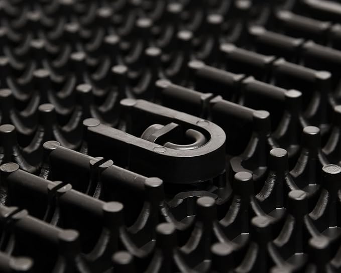 Big Floors 3X3LUXBLAKFLOOR Modular Interlocking Lightweight Plastic Dance Floor Kit (3' x 3'), Luxury Black, 21 Piece