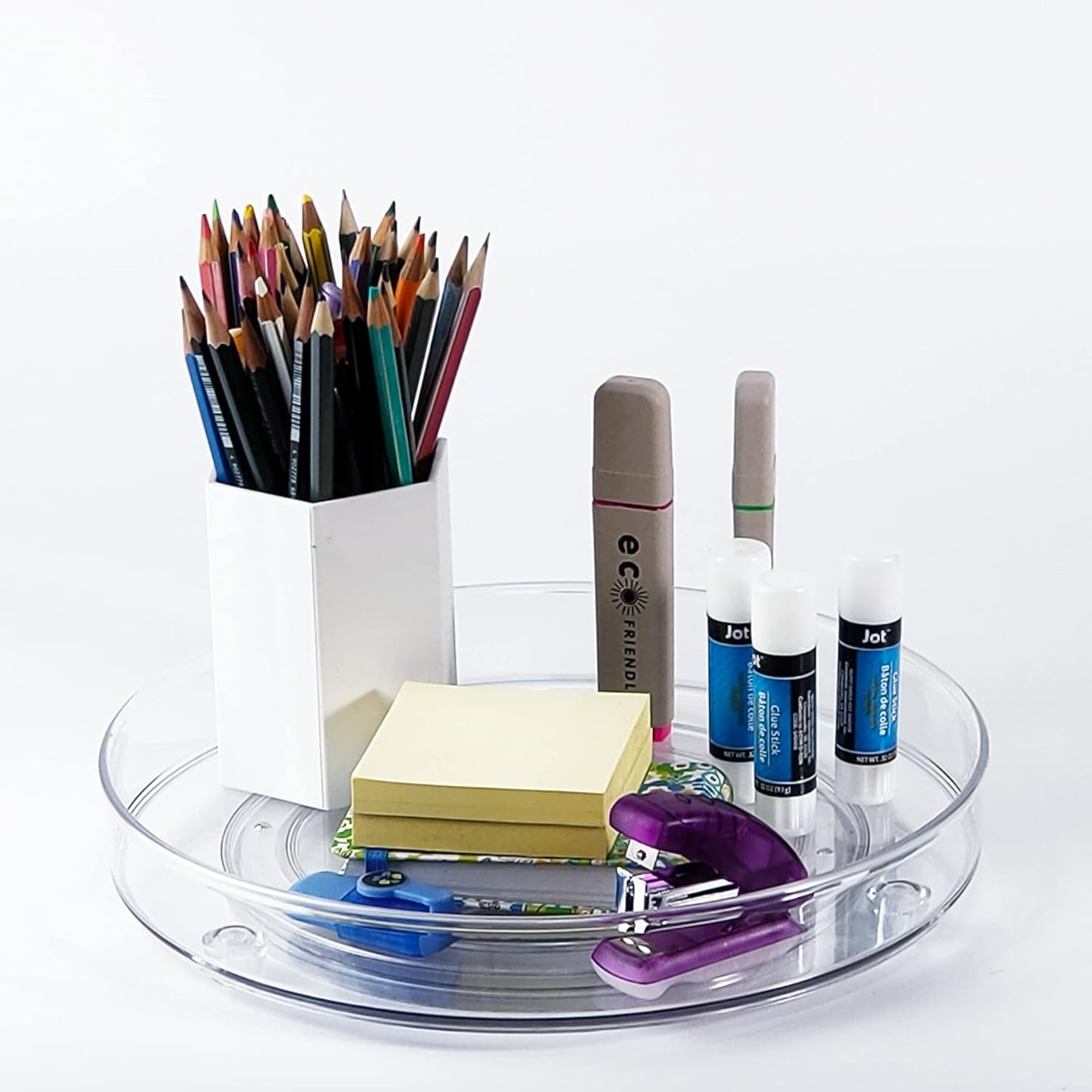 4 Pack Lazy Susan 9.2" Inch Turntable Organizer Pantry Organization and Storage Container Bins Spice Rack Cabinet Rotating Condiment for Pantry Kitchen Vanity Bathroom Jewelry Holder Clear