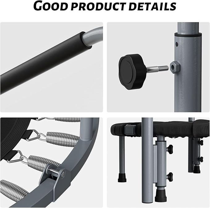 CLORIS 40in Folding Trampoline Mini Trampoline Rebounder Trampoline for Adults Fitness Trampoline with Adjustable Foam Handle, with safty Padded Cover Best Gift for Kids/Adult