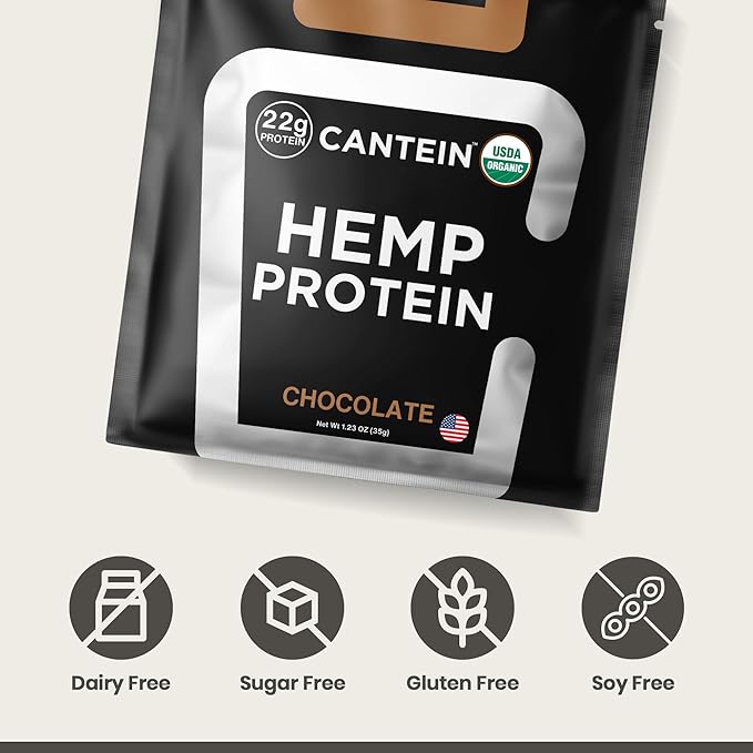 Organic Hemp Protein, Vegan Protein Powder, Plant Based Protein Powder, Non Dairy Protein, Lactose Free Natural Protein, Gluten Free- 1 Servings, Chocolate Sample