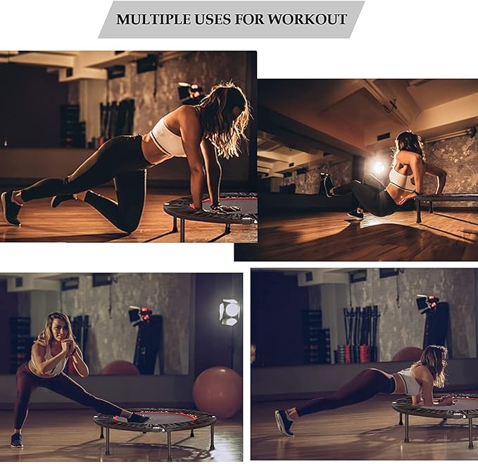 Trampoline, Portable Fitnes Foldable Trampoline in-Home Mini Rebounder, Exercise Trampoline for Kid/Adults, 40" Max Load 330lbs