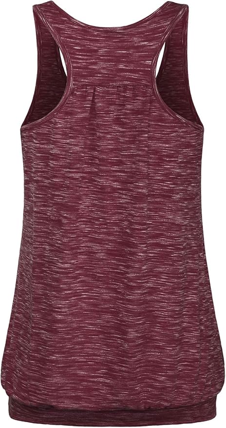Miusey Womens Sleeveless Round Neck Loose Fit Racerback Yoga Tank Top