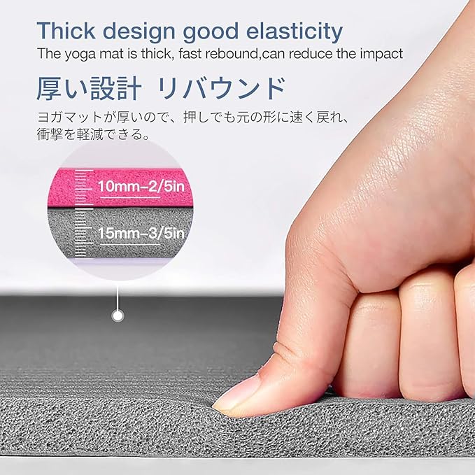 Thick Yoga Mat Non Slip, Large Size 72" L x 32" W x 0.6" TH, Premium Exercise & Fitness Mat with Carrying Strap and Bag, Workout Mats for Home