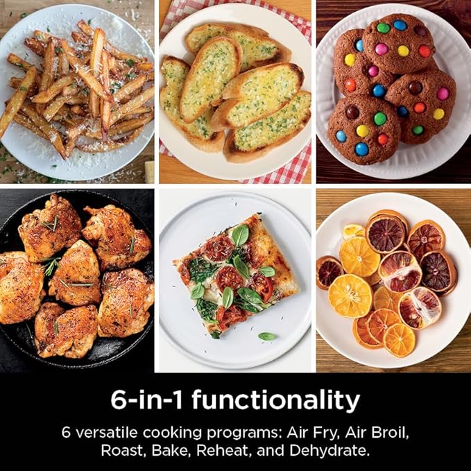 Ninja Air Fryer, 8 QT DoubleStack 2-Basket, Space Saving Design, Cooks 2lb Chicken Wings, Feeds up to 6 People, 6-in1 Air Fryer, Roast, Bake & More, Easy to Clean, Dishwasher Safe Parts, Black, SL201