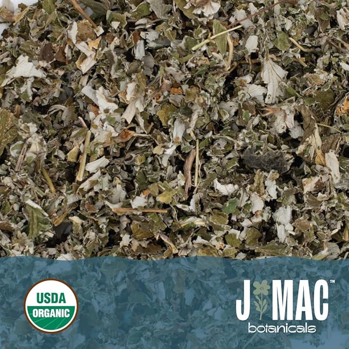 J Mac Botanicals Organic Raspberry Leaves, loose leaf tea 4 ounce