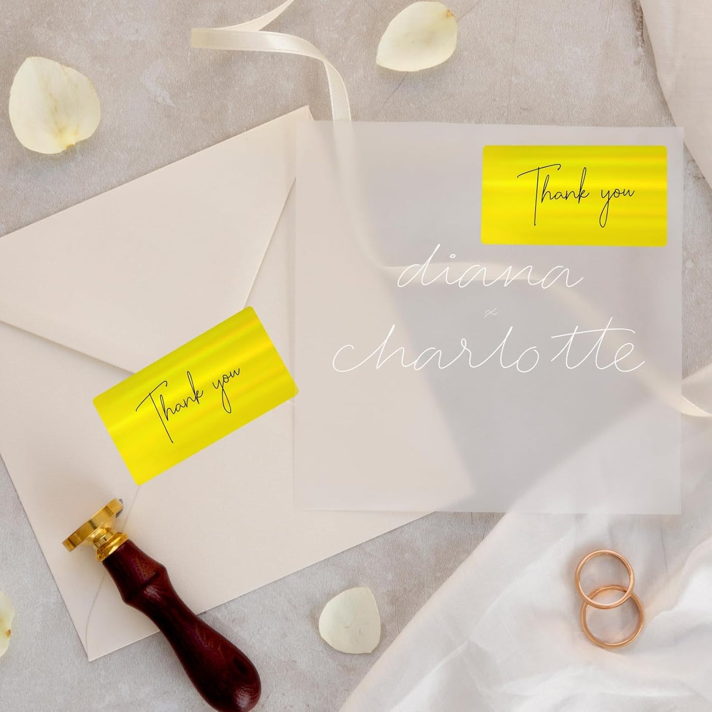 2x4 Inch Holographic Thermal Labels, Yellow Direct Thermal Stickers Label, Self-Adhesive Glitter Thermals Printer Sticker Labels, Perforation Line Design- 200Pcs/ 1 Roll