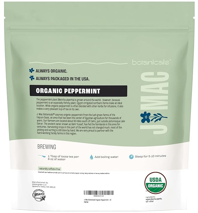 J Mac Botanicals Organic Peppermint Leaf Tea