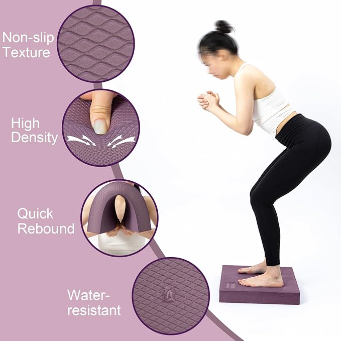 StrongTek Extra Wide Foam Balance Pad for Physical Therapy, 19" X 15.8" X 2.4", High-Density TPE Foam Pad for Exercise, Enhanced Stability, Core Strength, Non-Slip & Water-Resistant, for Fitness, Yoga