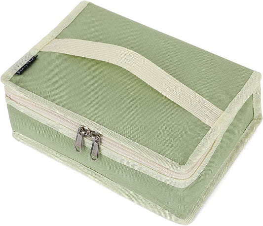 FlowFly Small Insulated Lunch box Portable Soft Bag Mini Cooler Thermal Meal Tote Kit with Handle for Work & School, Light Matcha