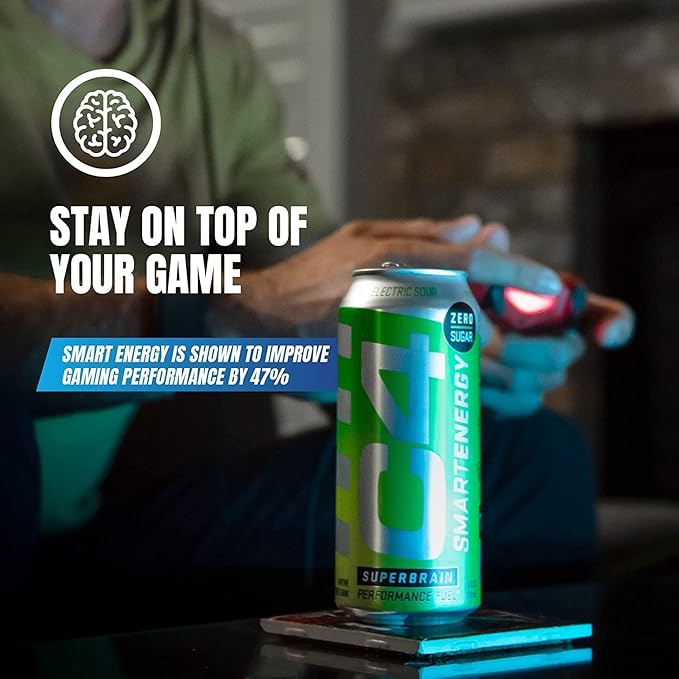 Cellucor C4 Smart Energy Drinks Variety Pack, Sugar Free Performance Fuel & Nootropic Brain Booster, Coffee Substitute or Alternative, 4 Flavor Berry Breeze Variety 12 Pack