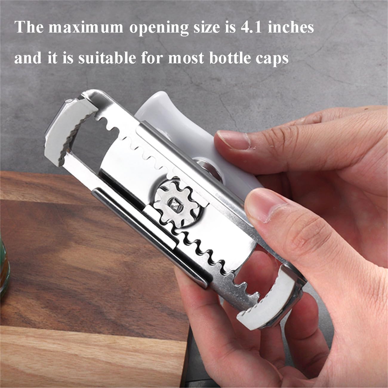 Jar Opener for Seniors with Arthritis & Weak Hands, Easy Twist Jar Openers, Adjustable Multifunctional Jar Lid Opener, Jar Bottle Cap Opener Gripper, Useful Gifts for Elderly/Women/Men (White)