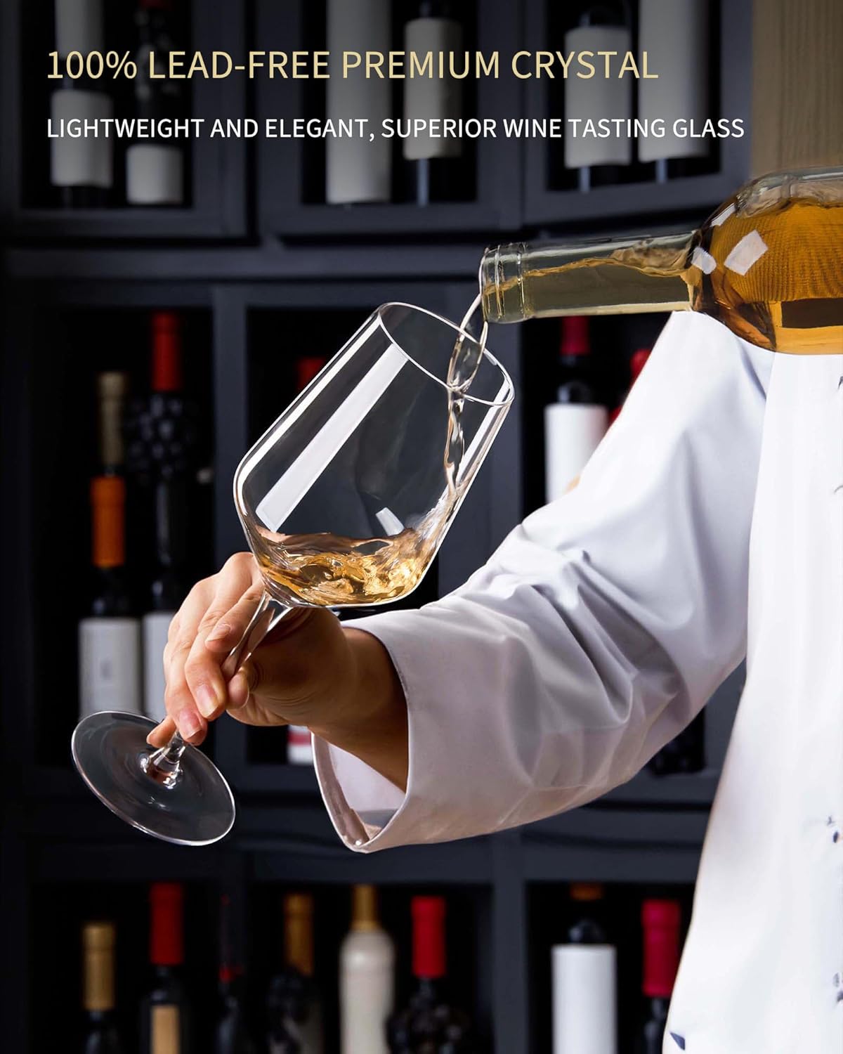 JBHO 17 oz Lead-Free Wine Glasses Set of 6, Hand Blown Durable Crystal Wine Glasses for Daily Use and Hosting Guests, Thin Rim for Serving Red and White Wine, Gift packing for any occasion