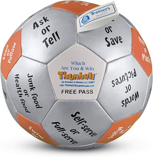 Trainers Warehouse 6" Thumball Collection, 32 Prompts for Conversation, Team Building, Relationship and Training