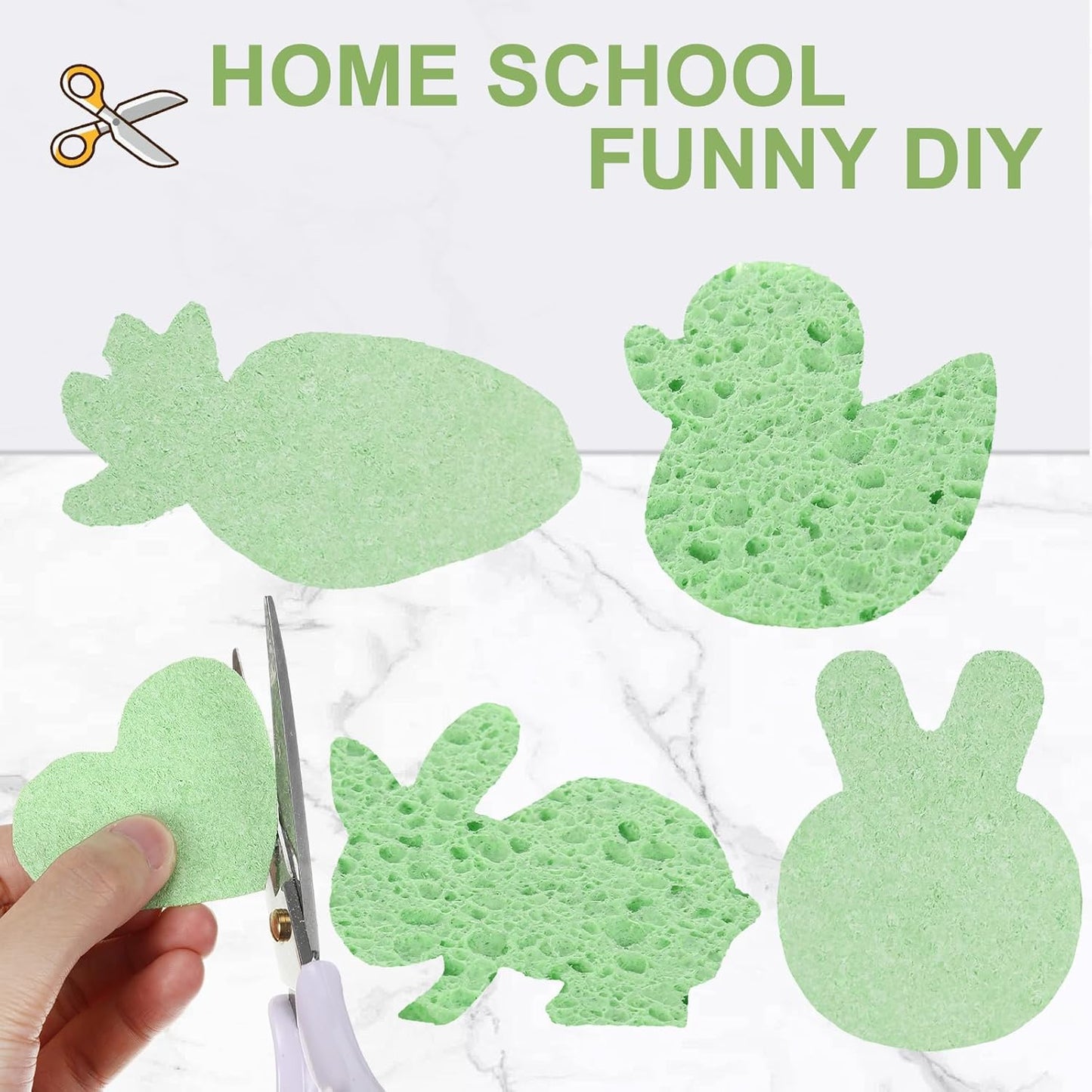 Zhengmy 100 Pieces Kitchen Sponge Bulk Natural Sponges for Dishes Compressed Wood Pulp Sponges Cleaning Sponge Without Scratching for Kitchen Bathroom, 3.9 x 2.4 x 0.12 Inch (Green)