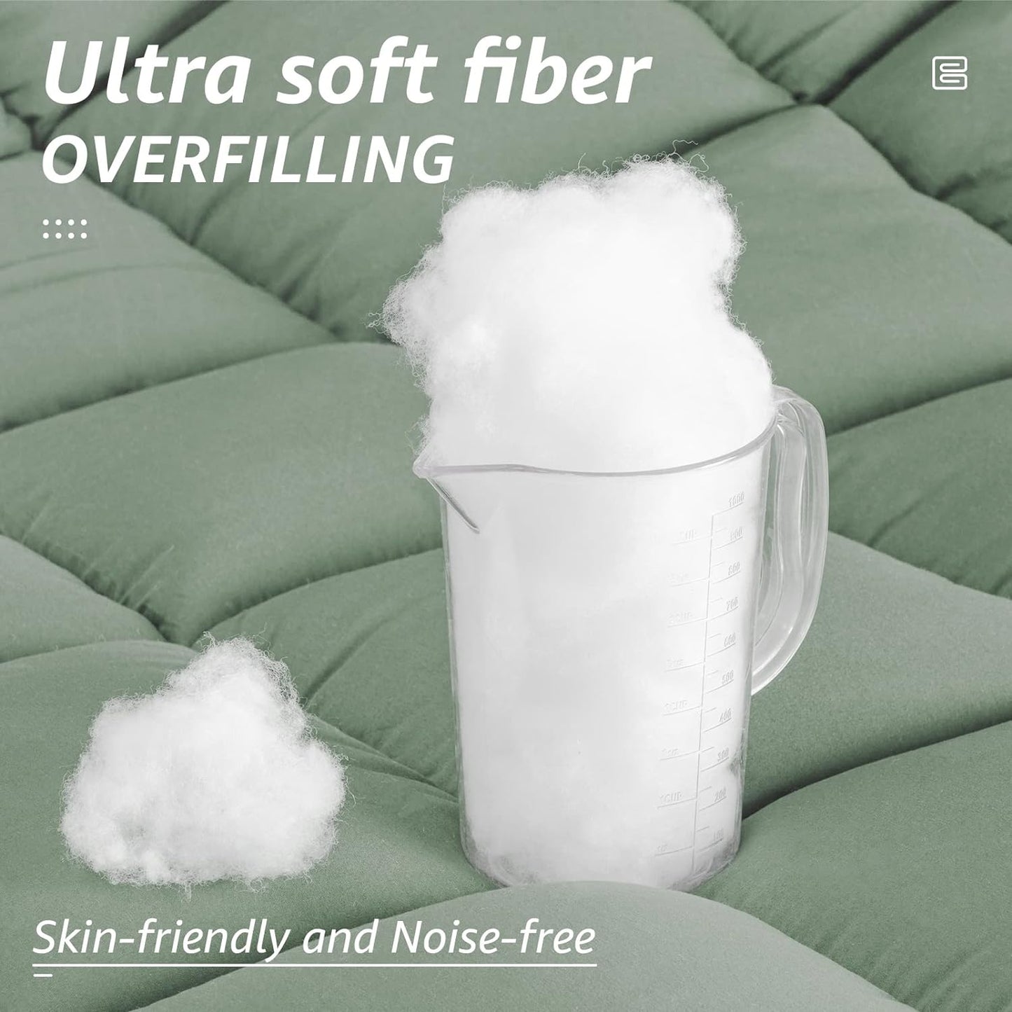 HYLEORY All Season Twin Size Bed Comforter - Cooling Down Alternative Quilted Duvet Insert with Corner Tabs - Winter Warm - Machine Washable - Sage Green