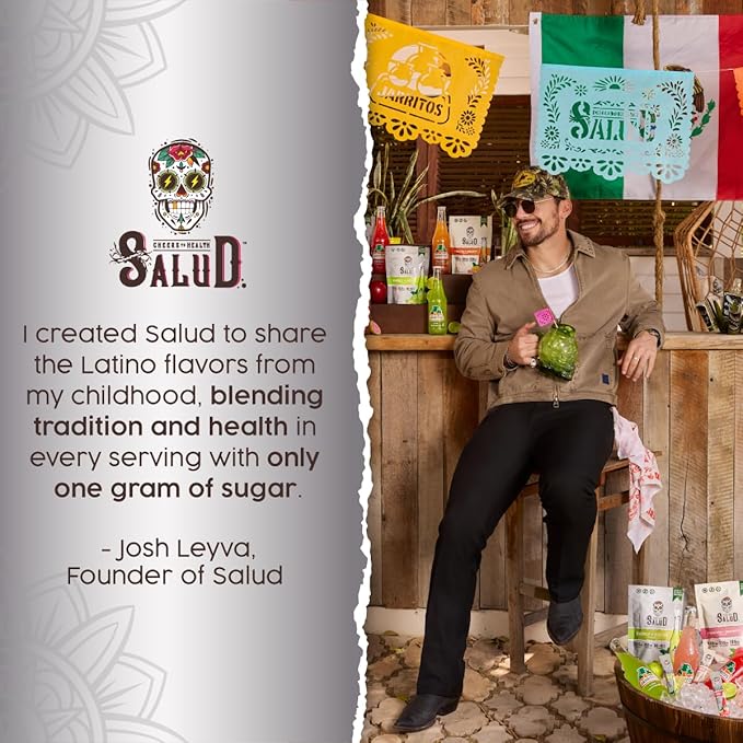 Salud x Jarritos 2-in-1 Energy Drink Powder + Focus, Fruit Punch, Organic Caffeine, B6 + B12, Theanine, Clean Energy Drink Packets, Agua Fresca Mix, Non-GMO, Gluten Free, 1g of Sugar, (15 Servings)