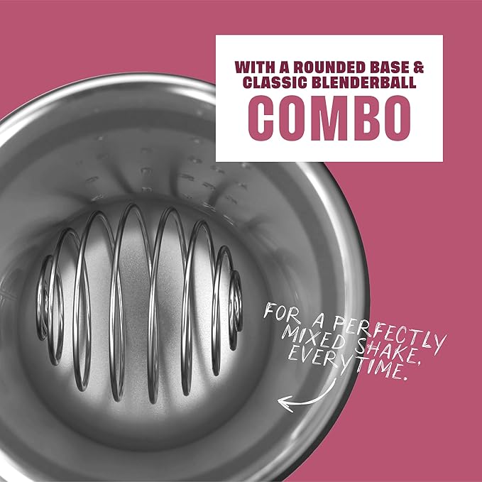 BlenderBottle Sport Sleek Insulated Stainless Steel Shaker Bottle with Wire Whisk, 25-Ounce, Raspberry – Protein Shakes & Hydration for Athletes & Fitness Enthusiasts, Easy Mixing, Slim Easy to Hold, Keeps Drinks Cold, Lockable Lid