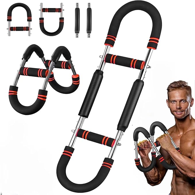 ShakerTwister Arm Trainer (40-100 lbs) - Adjustable Unisex Home Fitness Resistance Device, Portable Detachable arm Twist Exerciser for strengthening Biceps, Triceps and Upper Body.