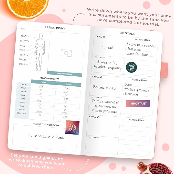 Clever Fox Wellness Planner - Weekly & Daily Health and Wellness Log, Food Journal & Meal Planner Diary for Calorie Counting, Notebook for Medical Condition Tracking – Pocket size (Light Pink)