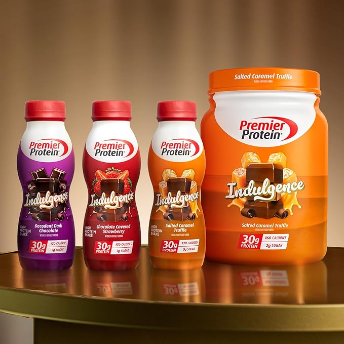 Premier Protein Indulgence Protein Powder, 30g Protein, 3g Sugar, Salted Caramel Truffle, 17 Servings