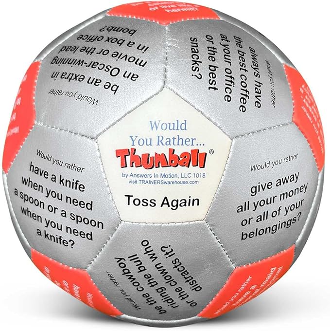 Trainers Warehouse 6" Thumball Collection, 32 Prompts for Conversation, Team Building, Relationship and Training