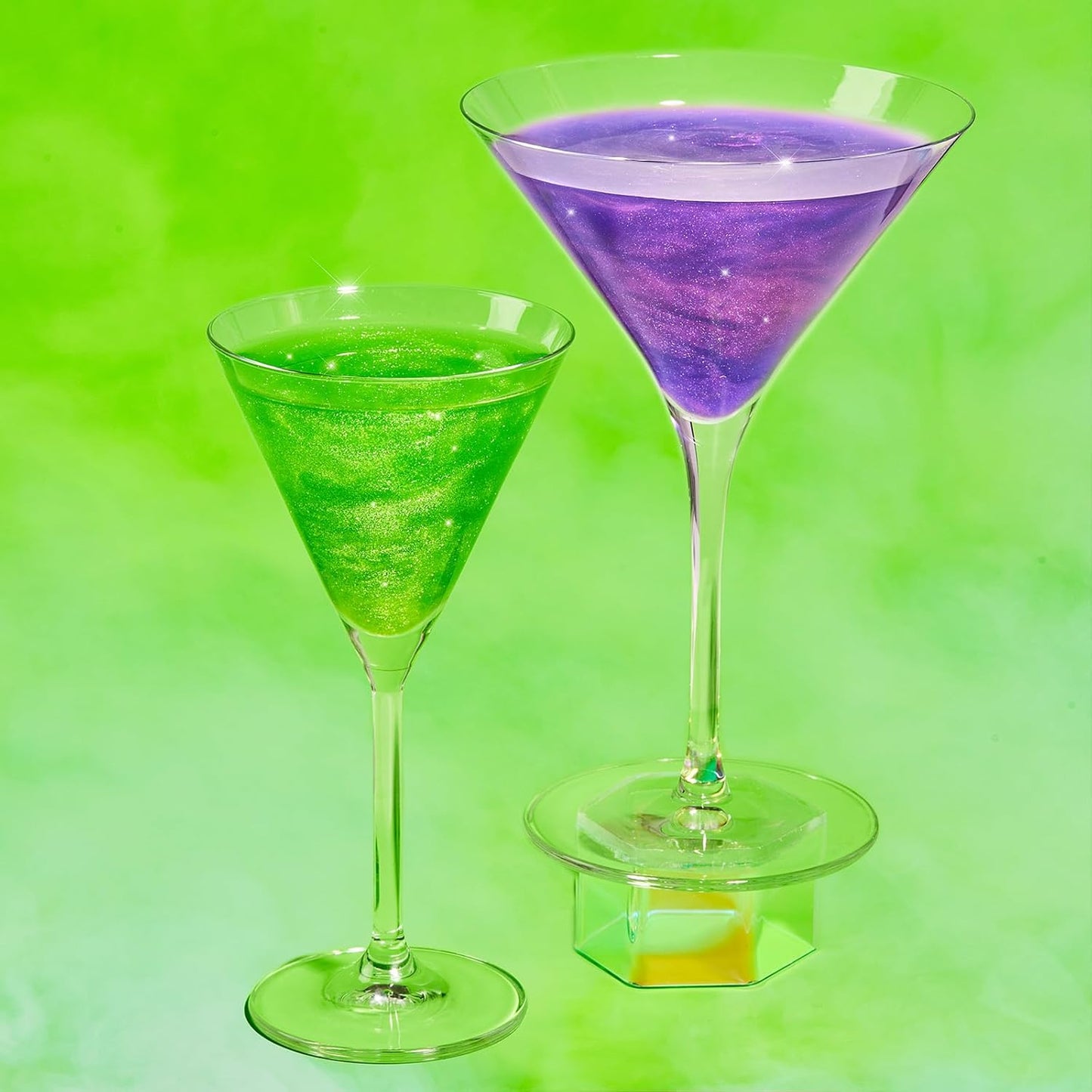 Fancy Sprinkles Limited Edition Halloween Frankenshine Edible Glitter Packets Portable & On-The-Go for Sparkling Drinks, Champagne, Cocktails, Wine, Beer, & more. (2 Pack)