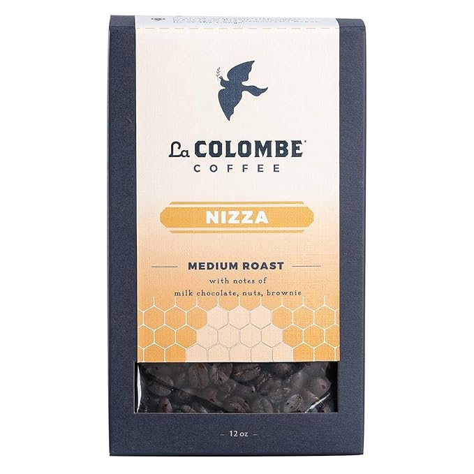La Colombe Nizza Medium Roast Whole Bean Coffee - Notes of Milk Chocolate, Nuts & Brownie with Honey-Sweet Roasted Nuttiness, 12 Ounce (Pack of 1)