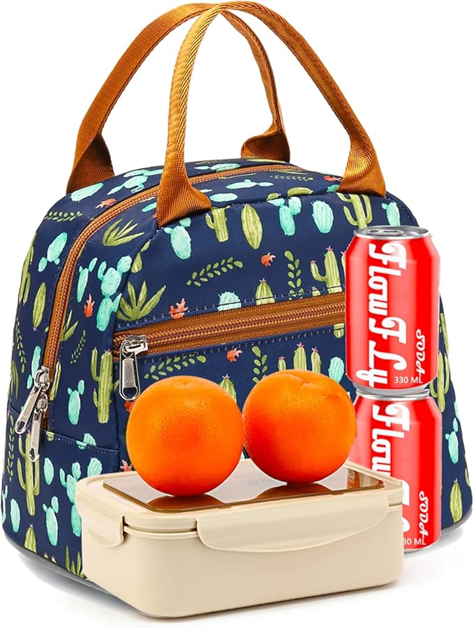 FlowFly Insulated Lunch Cooler Bag - Tote Bag Organizer for Women/Men, Cactus