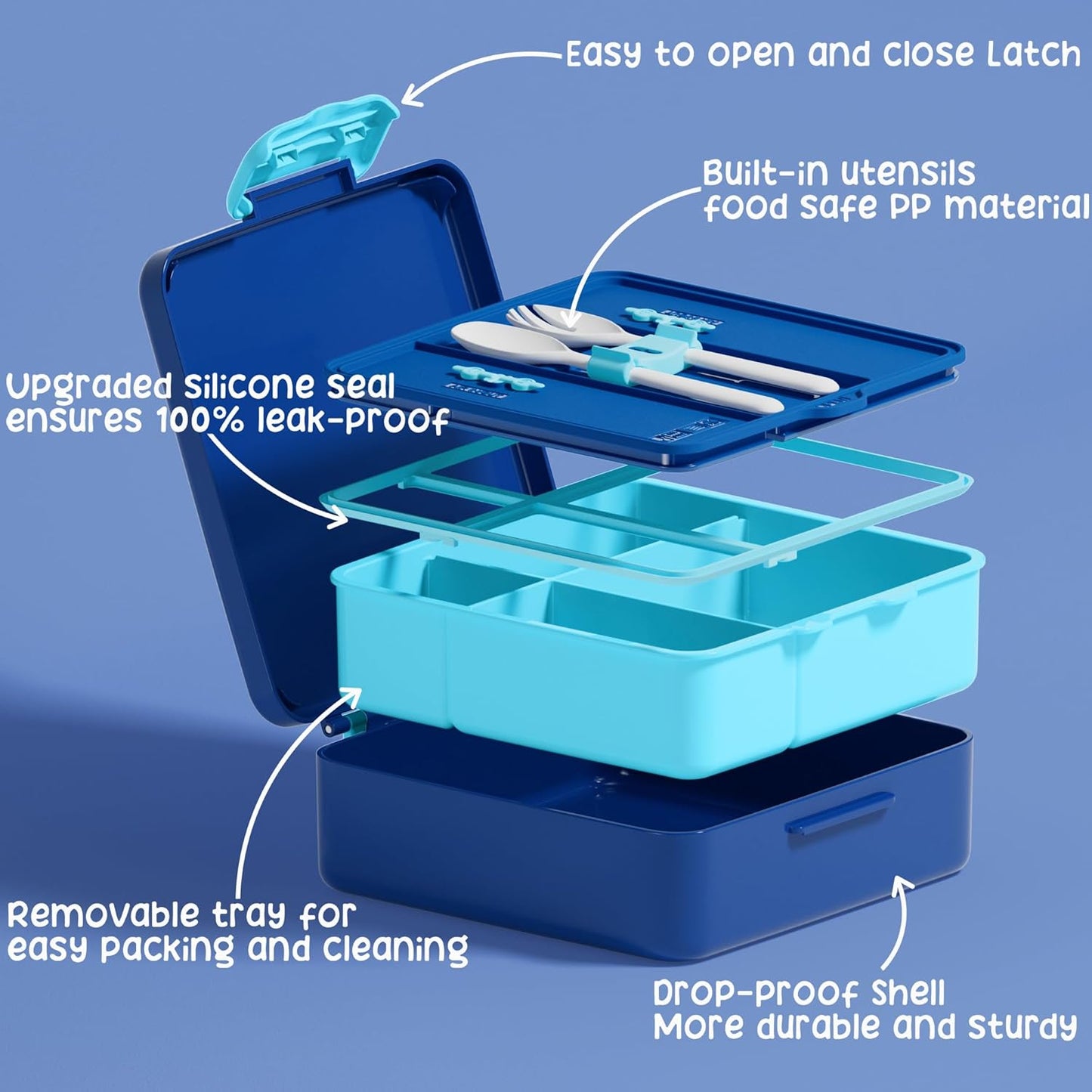 Fimibuke Kids Bento Lunch Box with 4 Compartments, Insulated lunch Bag, Stainless Steel Insulated Water Bottle, Ice Pack & Utensils Set, Birthday Gifts for Ages 3-12 Back to School Toddler Girls Boys