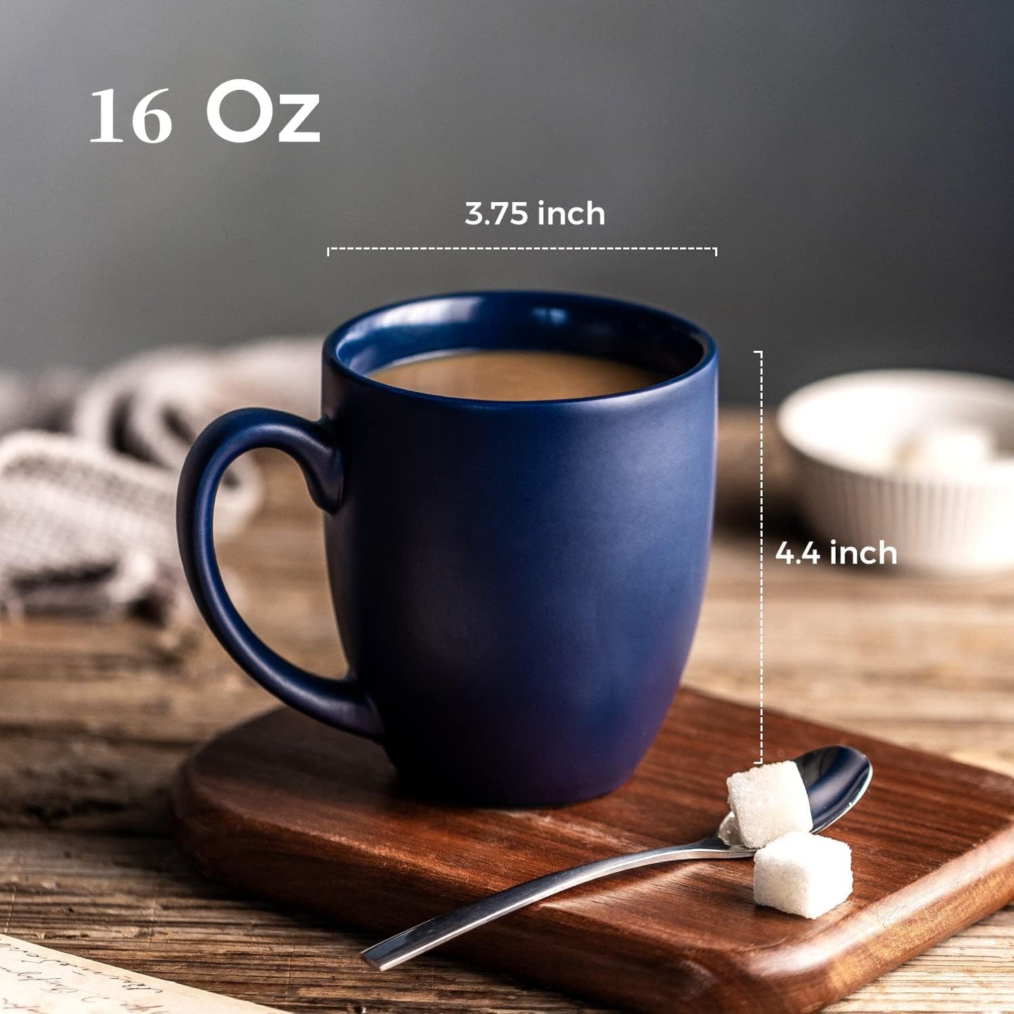 AmorArc 16oz Coffee Mugs Set of 6, Large Ceramic Coffee Mugs for Man, Woman, Dad, Mom, Modern Coffee Mugs with handle for Tea/Latte/Cappuccino/Cocoa. Dishwasher&Microwave Safe, Multi-Color