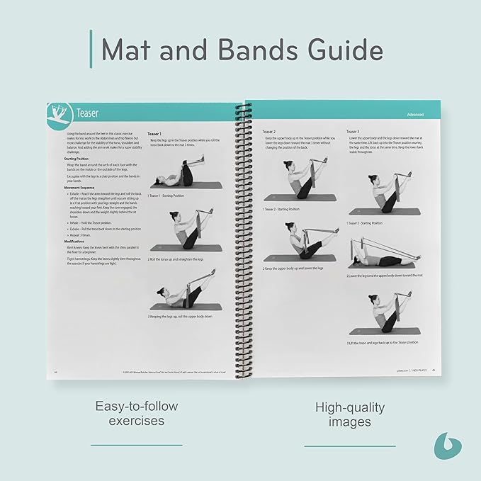 Balanced Body Mat and Bands Guide, Pilates Mat and Bands Guide for Workout Equipment, for Home Gym or Studio Use