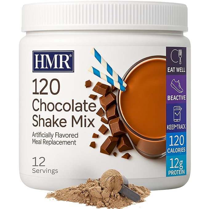 HMR 120 Chocolate Shake Meal Replacement Powder | Chocolate Shake Mix to Support Healthy Weight Loss | 12g of Protein | Nutritional Drink | Low Calorie Food | 12 Servings