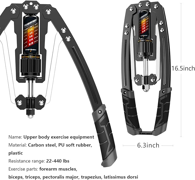 EAST MOUNT Twister Arm Exerciser - Adjustable 22-440lbs Hydraulic Power, Home Chest Expander, Shoulder Muscle Training Fitness Equipment, Arm Enhanced Exercise Strengthener.