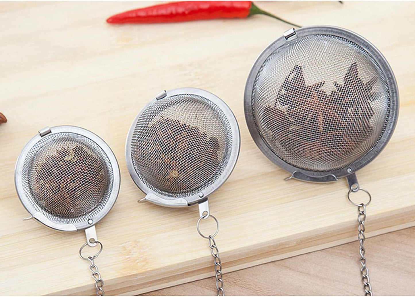 2PCS Tea Infuser, Upgraded 3.5 IN Tea Strainer, Premium Tea Infusers for Loose Tea, Tea Steeper, Tea Ball for Tea Flavoring Herbal Spices Seasonings