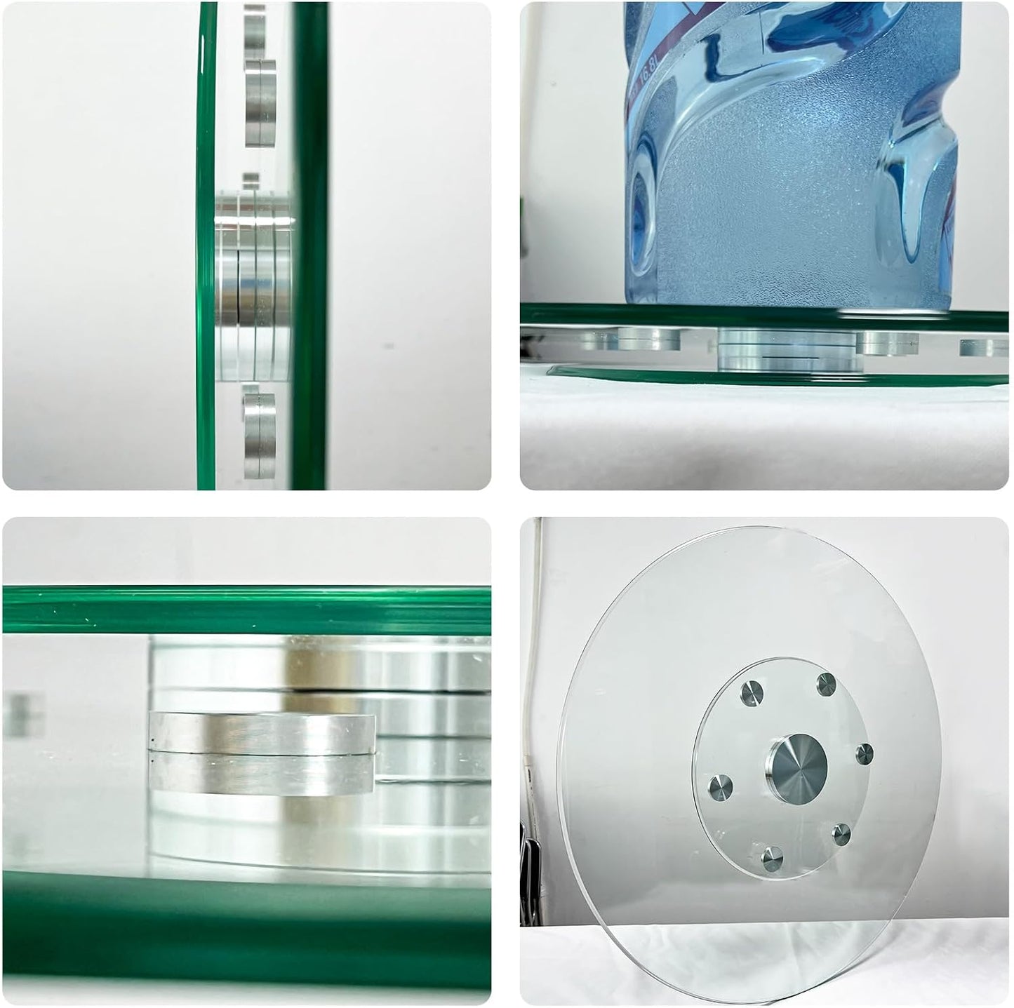 40" Heavy-Duty Lazy Susan Turntable - 1/3" Extra-Thick Tempered Glass - Silent & Smooth Swivel for Large Dining Tables, Centerpiece