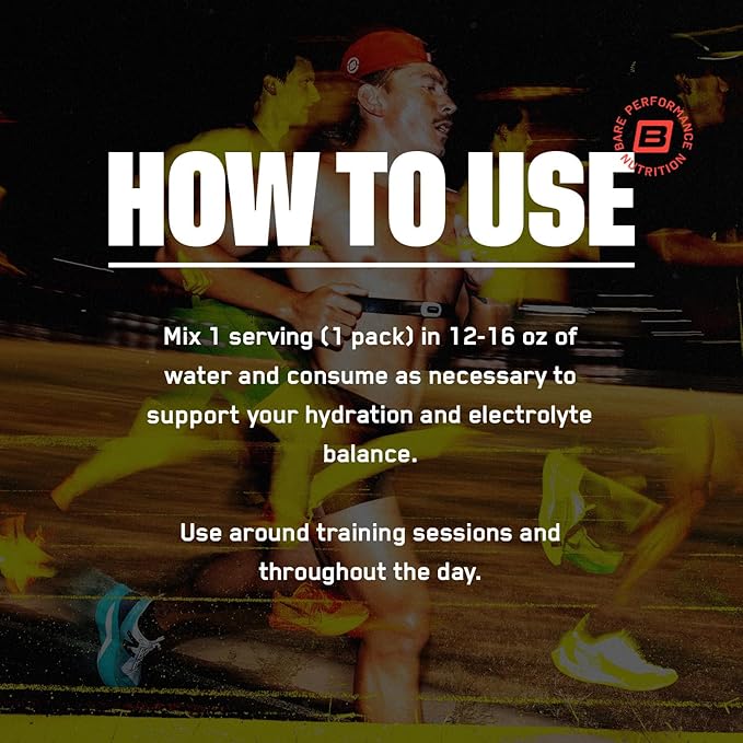 BARE PERFORMANCE NUTRITION BPN Electrolytes Go Packs Hydration Drink Mix | Sugar Free Electrolyte Powder | 500mg Sodium per Serving | Naturally Sweetened | Salted Watermelon, 30 Servings