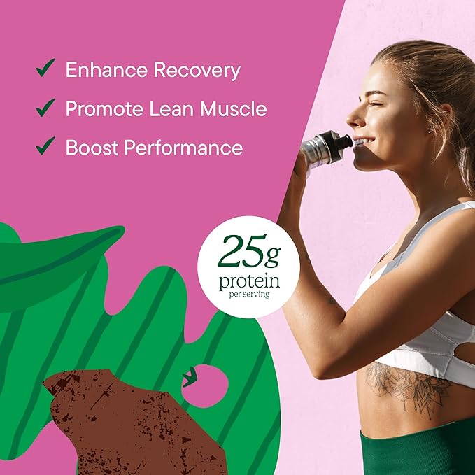 Nutranelle - Plant Based Protein Powder - 25 g Vegan Protein Powder with 30 Servings - Blended Rice & Pea with Superfoods & Amino Acids - Zero Sugar - Chocolate