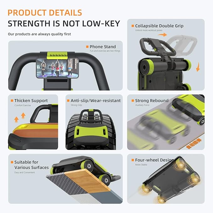 FIAMERMOR 2025 AB Roller Wheel - 4 wheel elbow support abdominal wheel automatic rebound abdominal fat burning weight loss core training equipment home/gym