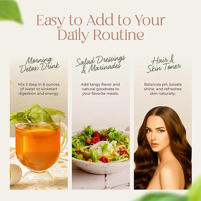 Mother Earth, Organic Apple Cider Vinegar with The Mother, Fresh Pressed Organic Apples, OACV, ACV, Raw, Unpasteurized, Unfiltered (1/14oz Apothecary Glass Bottle with Pour Spout)