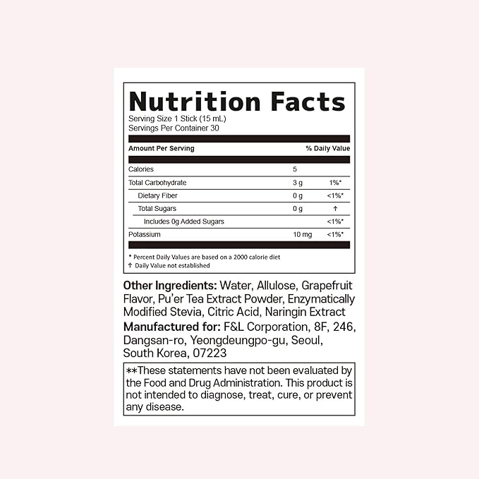 LIVELING] Apple Cider Vinegar Liquid Stick l Grapefruit Flavor, Natural Cleanse with Premium Nutritional Ingredients, pH Balance, Zero Sugar, Easy Cut & Easy Mix (30 Sticks)