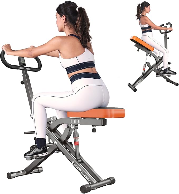 SogesHome Squat Machines Rowing Machine,Full Body Exercise Workout Equipment, Row and Ride Squat Machine 330 LBS Weight Capacity, Glute Trainer Machine, Glutes & Leg Home Workout Machine