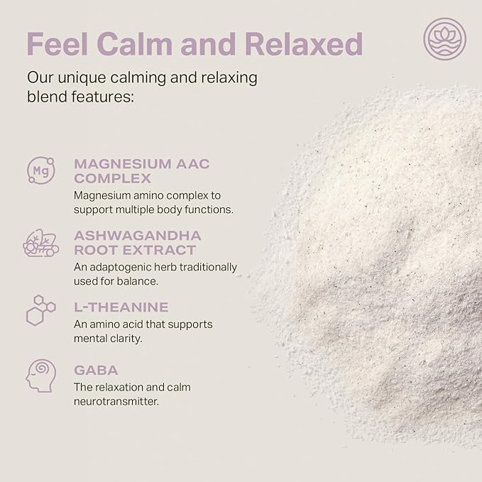 Proper, The Lavenders Calming Aid. Magnesium Supplement Relaxation Drink Mix with GABA, L-Theanine, Lavender, Lemon Balm, and Ashwagandha. Natural Calm Stress Support Supplements