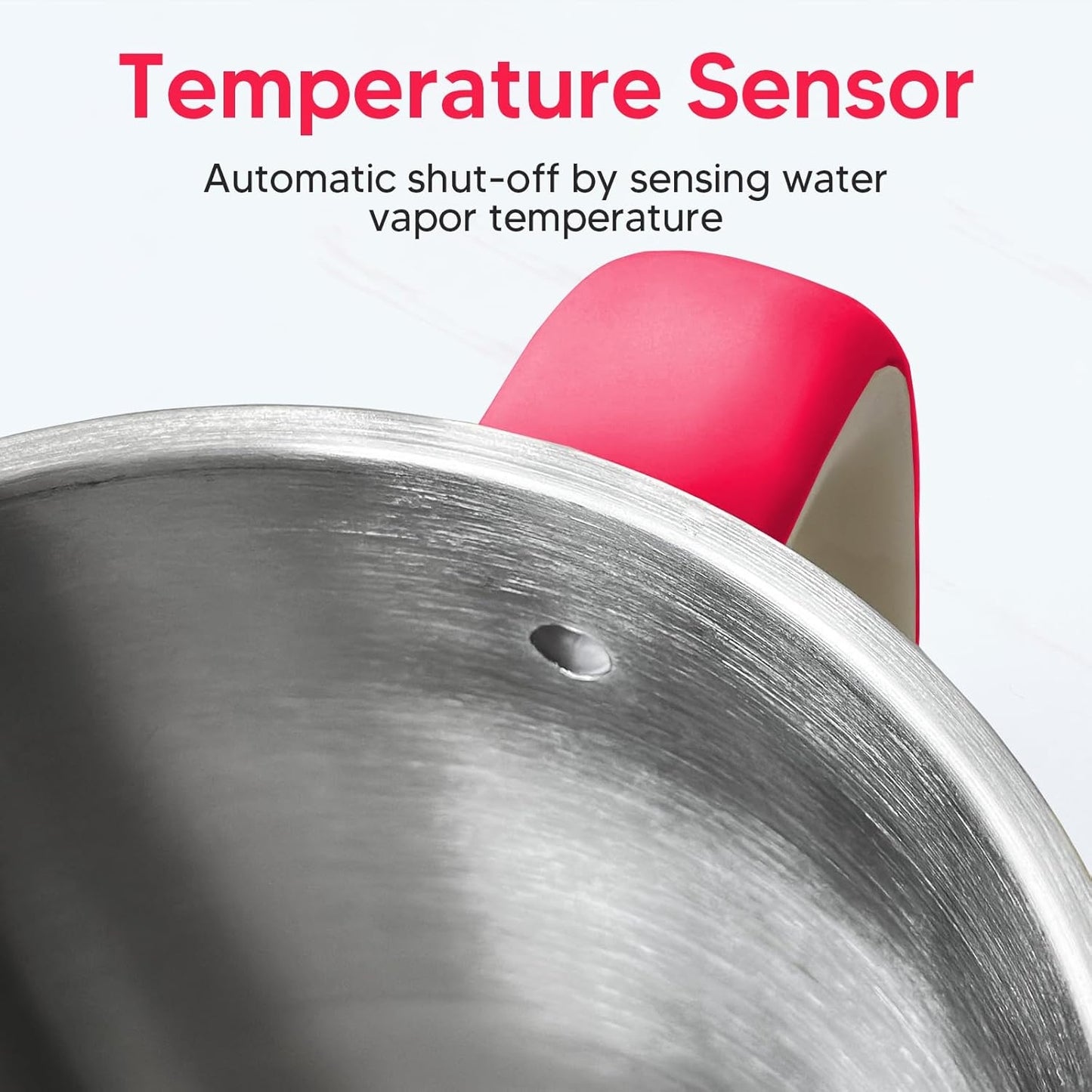 Nueve&Five 1.7L (57oz) Large Electric Kettle Perfect for 7+Cups of Tea and Coffee,2 quarts Double Wall Big Electric Tea Kettle,Auto Shut Off,1200W Hot Water Kettle Electric -Red