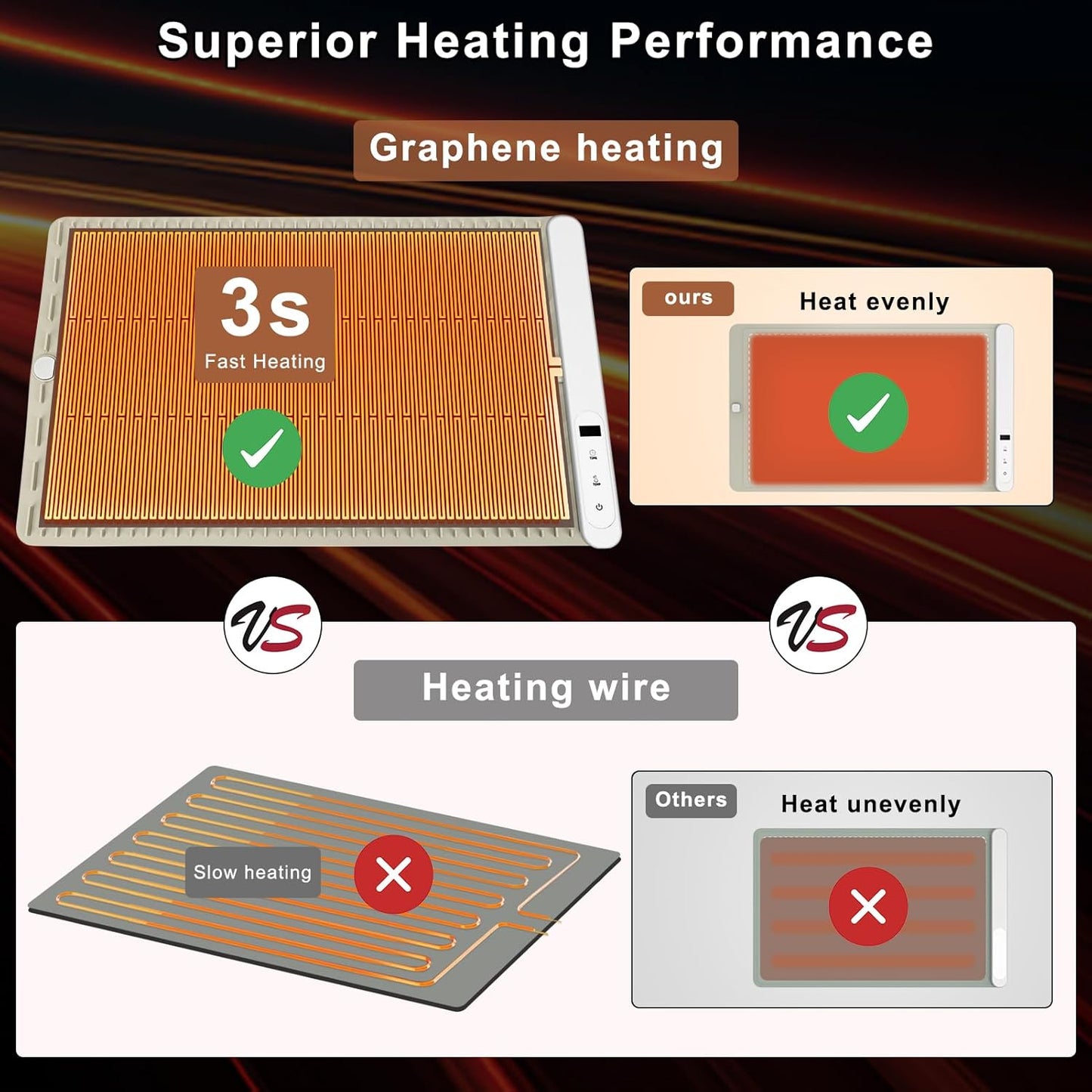 FYY Food Warming Mat - Electric Warming Tray with 6 Temperature Settings and 6 Hours Timer, Full Surface Graphene Heating Food Warmer, Premium Rollable Heating Tray for Gatherings, Parties, Khaki