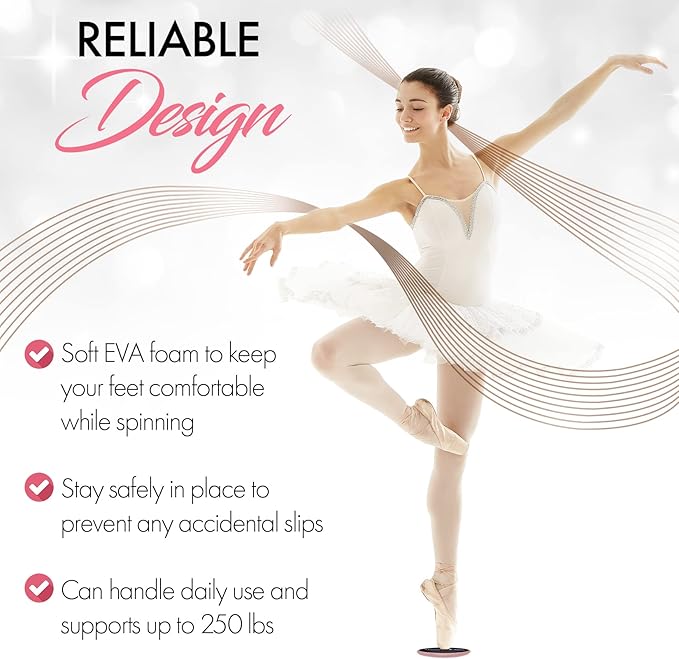 Ballet Pirouette Disc for Dancers - Portable Turn Disc for Dancing on Releve, Gymnastics and Ice Skaters - for Better Pirouette Technique, Releve, Turns and Dance Spinning