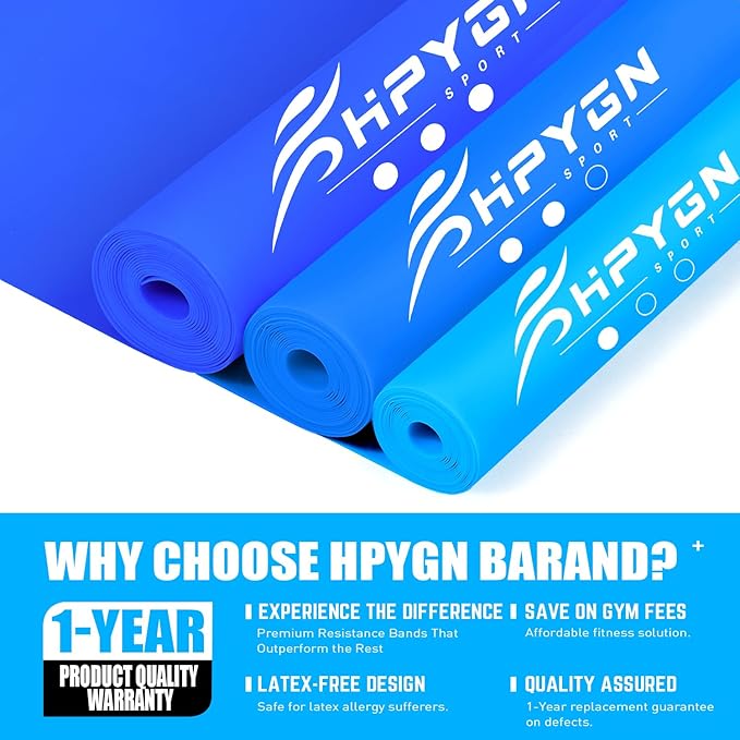 Resistance Bands, Exercise Bands, Physical Therapy Bands for Strength Training, Yoga, Pilates, Stretch Elastic Band with Different Strengths, Workout Bands for Home Gym