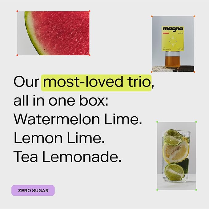 Magna Electrolyte Powder Drink Mix for Hydration, Energy & Focus Support with Magnesium L Threonate, Malate & Glycinate, Sodium, Potassium, Vitamin D, B6 & B12, Variety Pack Flavor, 14 Servings