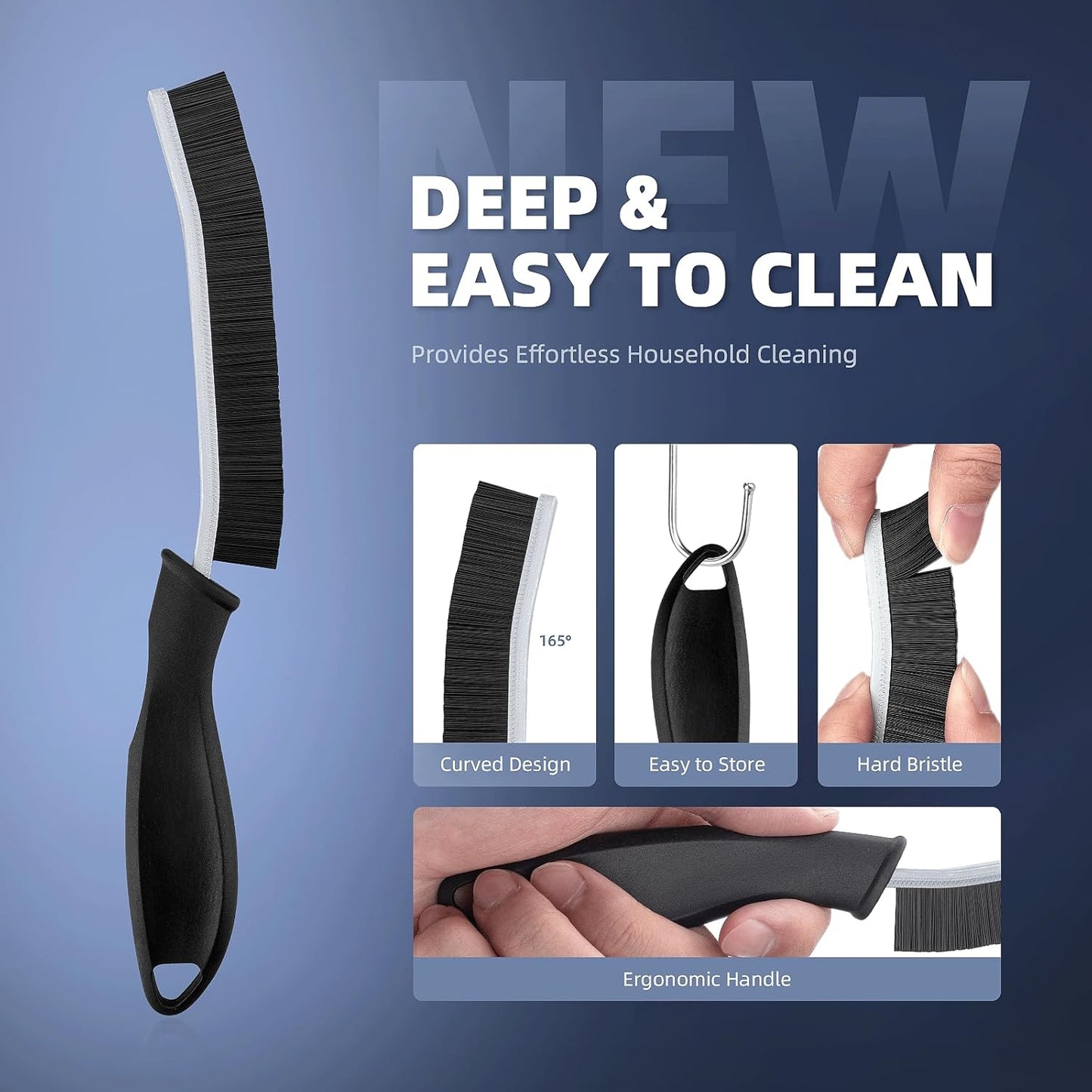 Crevice Cleaning Brushes, Cleaner Scrub Brush Tool for Hard to Reach Tight Space, Home Essentials, Cleaning Supplies for Shower, Bathroom, Kitchen, Toilet, Window