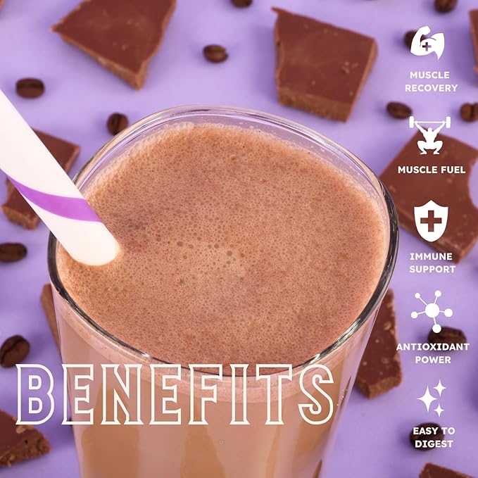 Earth Fed Muscle Magic Beans Mocha Truly Grass Fed Whey Protein Powder - No Artificial Ingredients, Soy Free, Gluten Free, Non-GMO and Hormone Free (2 Pound, 29 Servings, Mocha)